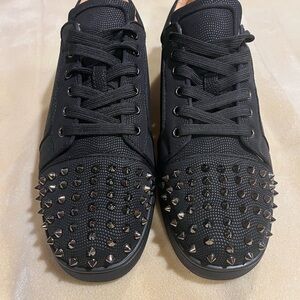 NWOB Christian Louboutin Men’s Leopard  Spikes Sneakers Black EU 47 US 14